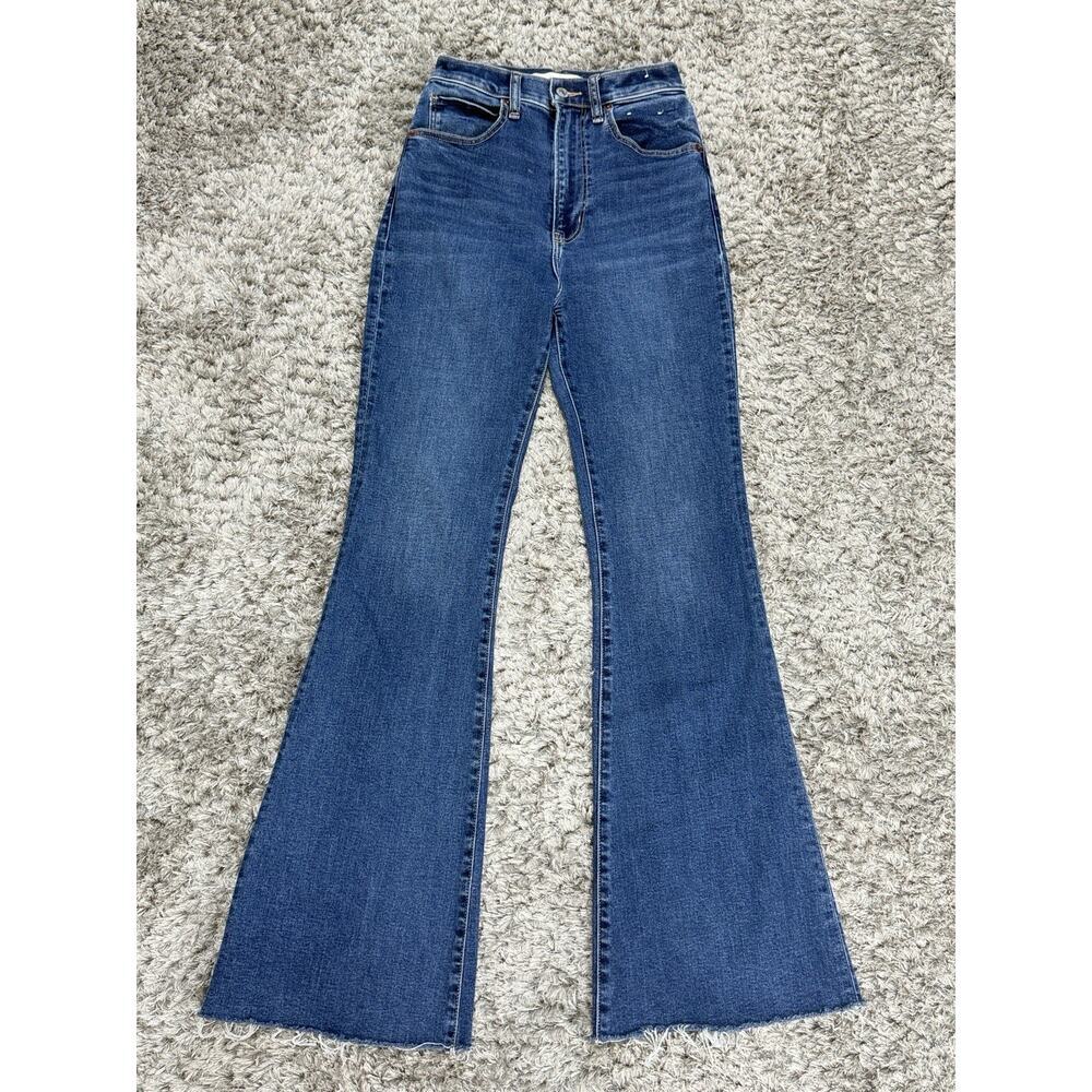 Abercrombie & Fitch The Flare Jeans Women’s Size 0/25 Blue Denim Boho High Rise